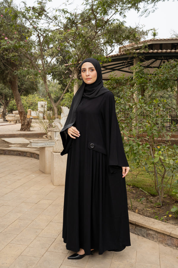 Casual abaya with elegant side buttons